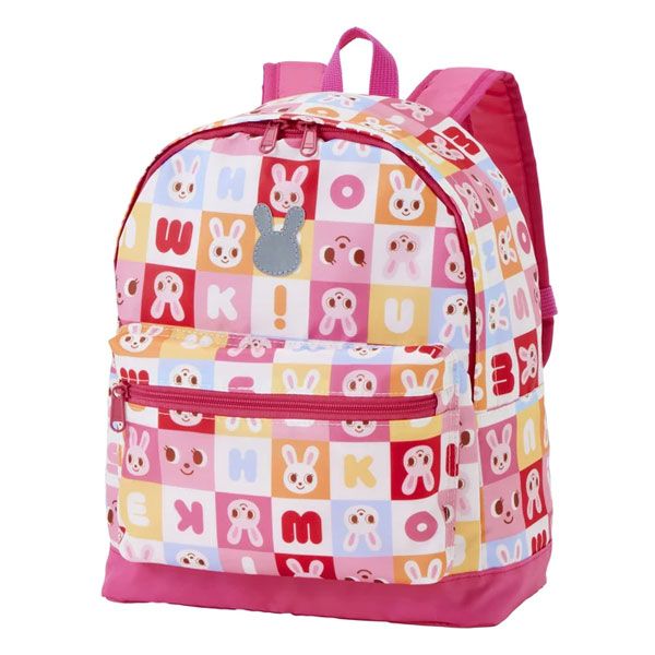 新品ミキハウスmikihouseパズルブロックリュック　総柄　ロゴチェストベルト ミキハウス mikihouse パズルブロック リュック 総柄 ロゴ チェスト