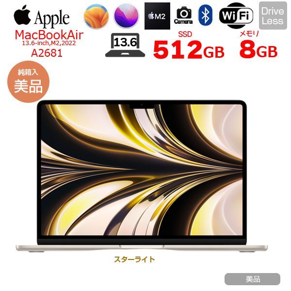 Apple MacBook Air 13.6inch MLY23J/A A2681 2022 TouchID [Apple M2 8