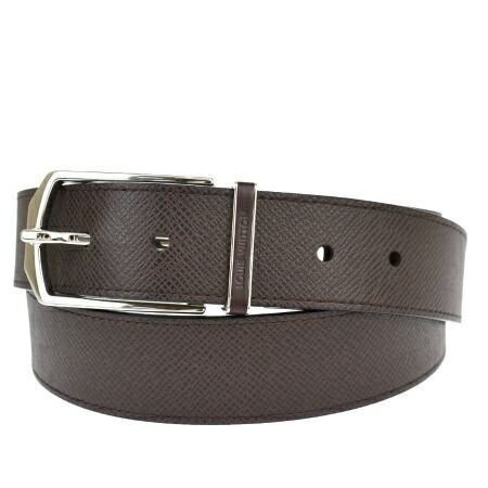 【中古】 超美品 ルイヴィトン LOUIS VUITTON ベルト タイガ ブラウン シルバー レザー メタル 100/40 M9070 34BU306
