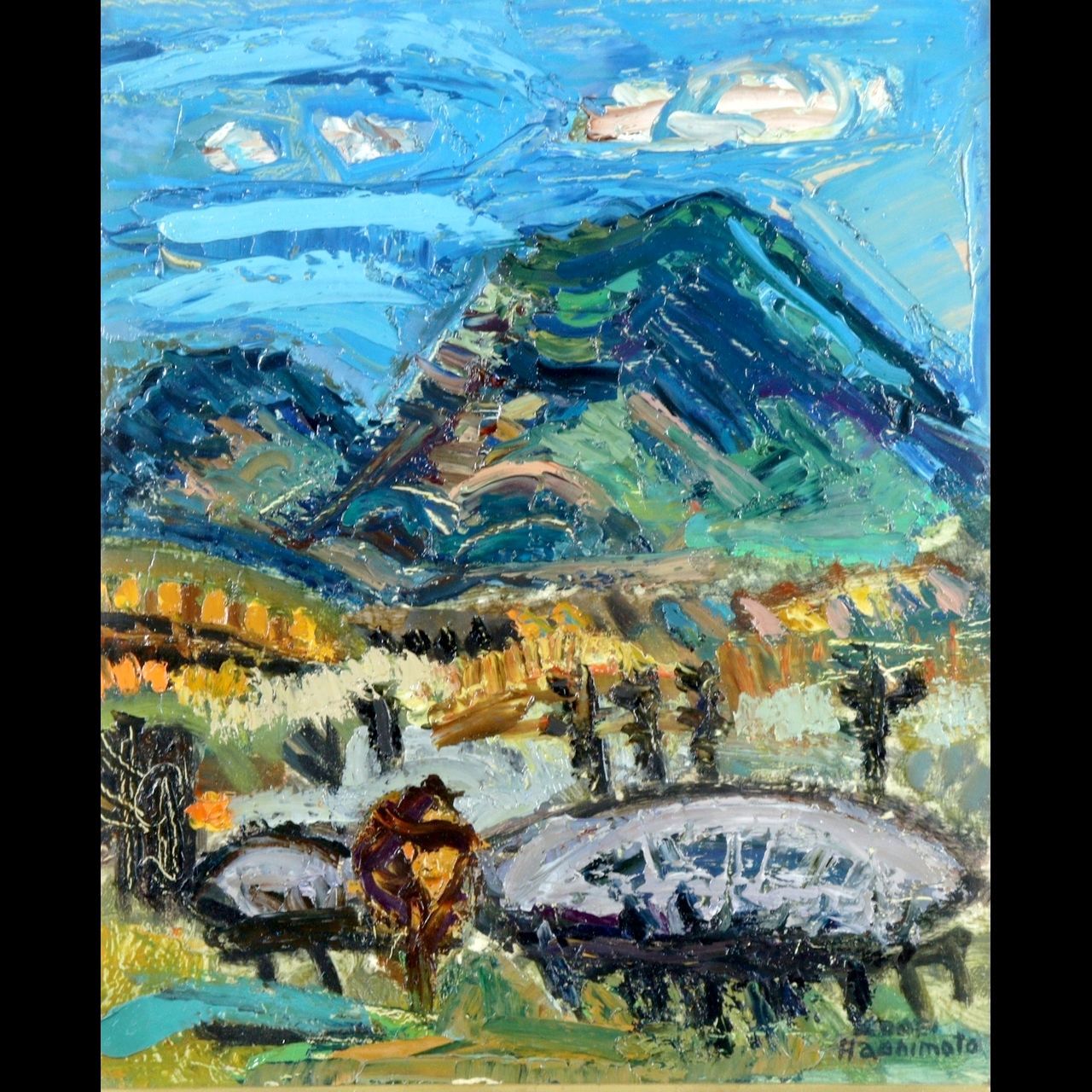 フランス風景画　肉筆 絵画 油絵 肉筆 風景画 京都 法観寺 八坂の塔 WB777 F6 良い
