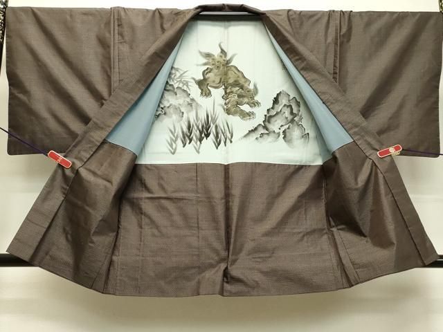 平和屋着物○男性 本場大島紬 アンサンブル 80亀甲 総詰め 正絹 逸品