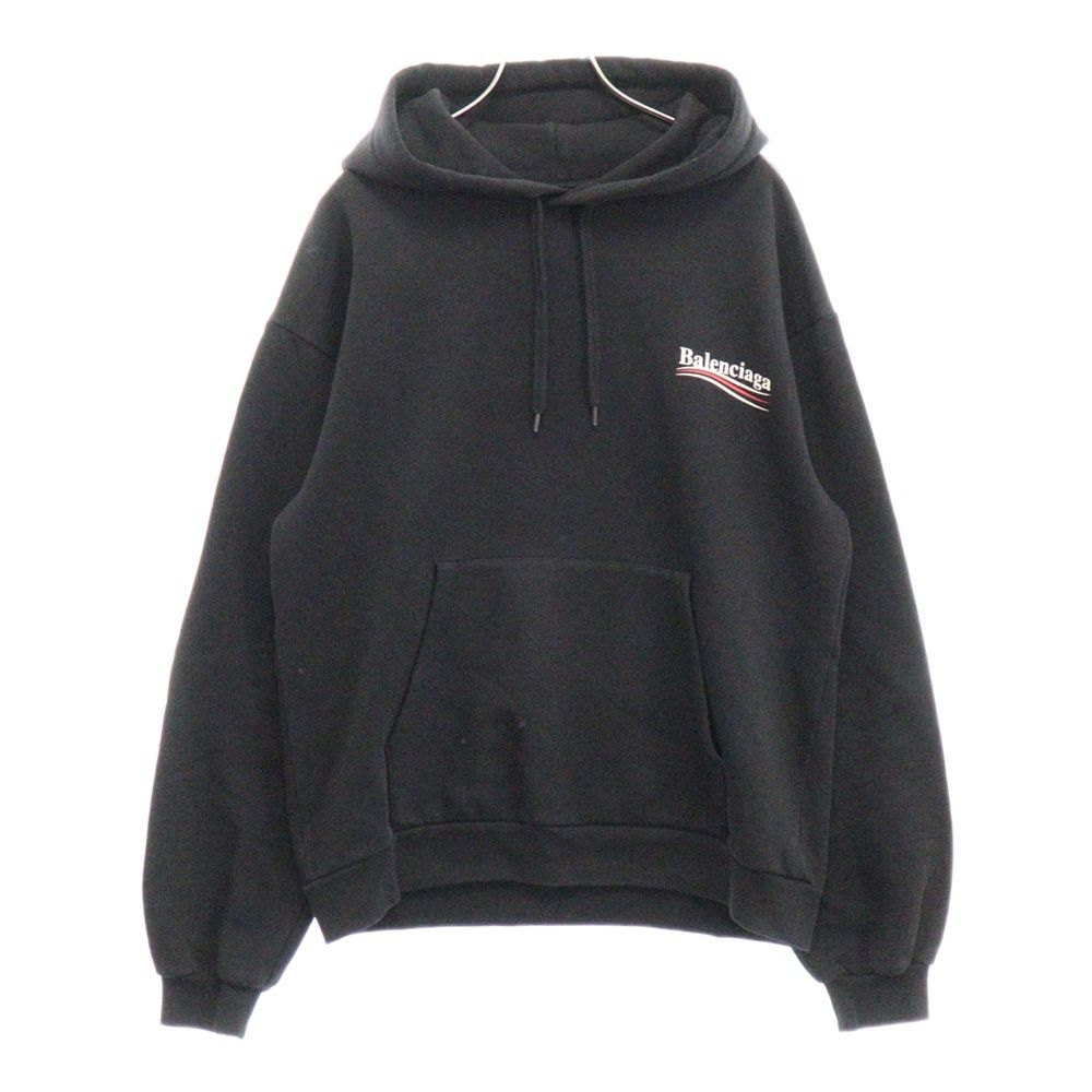BALENCIAGA バレンシアガ 18SS CAMPAIGN LOGO FOODIE キャンペーンロゴフーディ プルオーバースウェットパーカー ブラック 508205 TYK92 BALENCIAGA (バレンシアガ) 18SS CAMPAIGN LOGO FOODIE キャンペーン