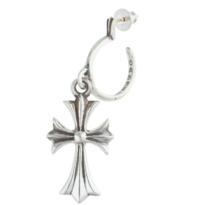 タイニー CH クロス フープピアス  （ノーブランド） CHROME HEARTS Pave TINY CH Cross Hoop Earrings Pave Diamond