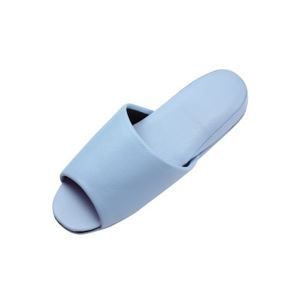 まとめ 抗菌ビニールレザー調スリッパ 前開き ブルー 10足