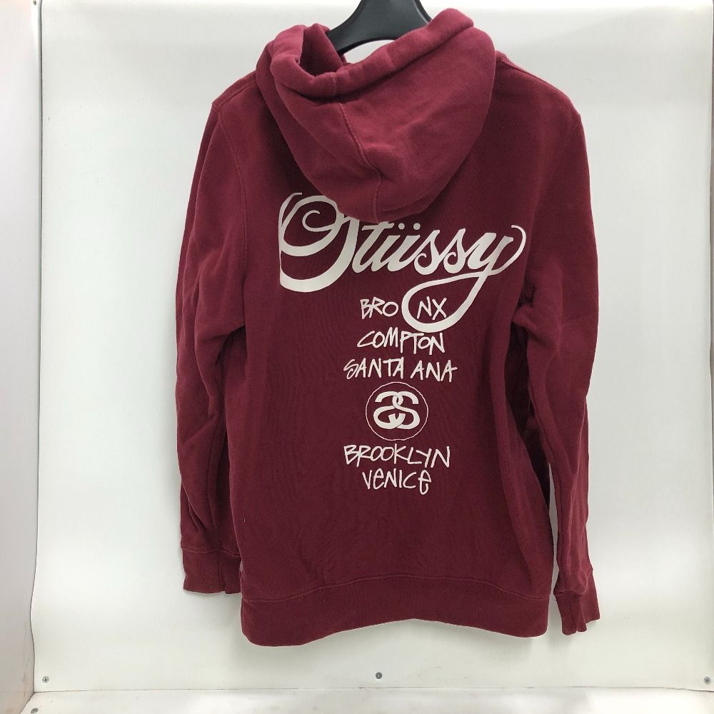 02w16427 ステューシー STUSSY ジップパーカー 裏起毛 ワイン