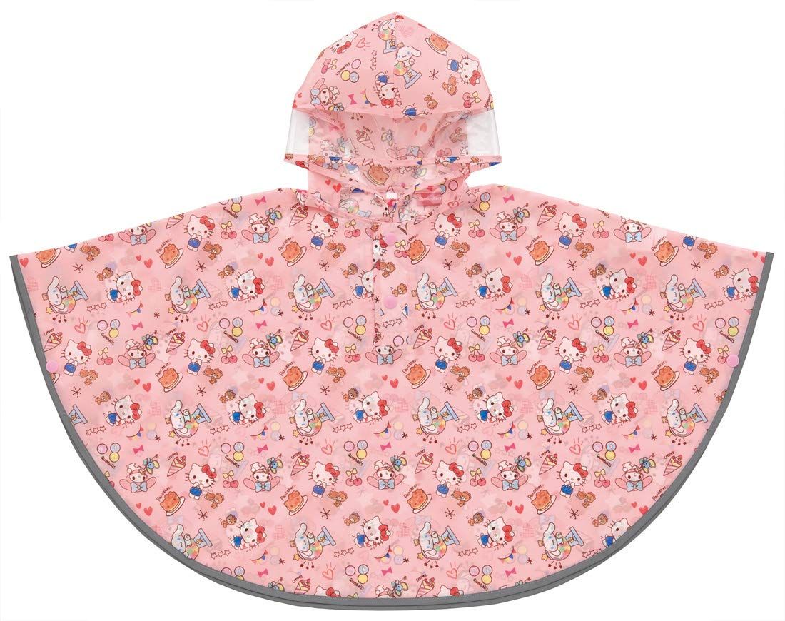 スケーター (skater) レインポンチョ キッズ 子供用 レインコート サンリオキャラクター ミックス 女の子 適応身長80-100cm RAPO2 [サンリオ] [Free Size]