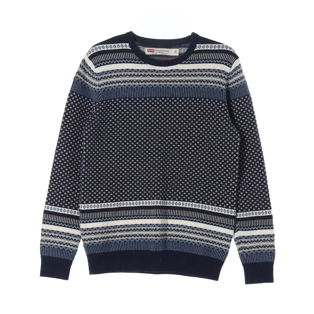 【雷市場（ポンジャン）商品韓国直送】 M LEVI'S(リーバイス) ネイビー パターン ラウンド ウール ニット セーター セーター