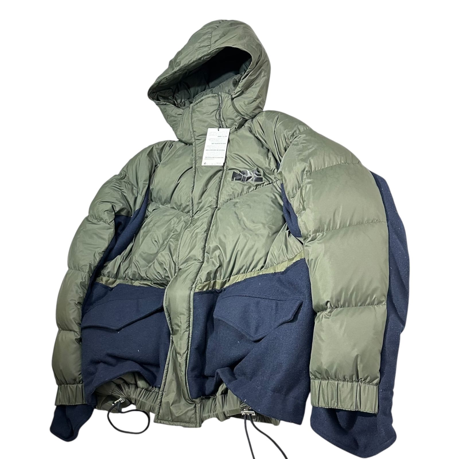sacai カーキ/ネイビー ダウンジャケット サイズ1 sacai×NIKE(サカイ×ナイキ) NRG PARKA DOWN JACKET エヌアールジー