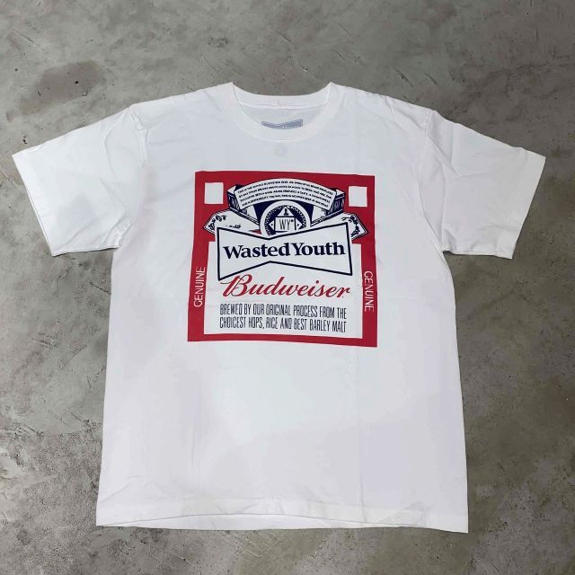 WASTED YOUTH BUDWEISER GIFT S|S TEE SIZE-L ウェイステッドユース バドワイザー 半袖Tシャツ 心斎橋店