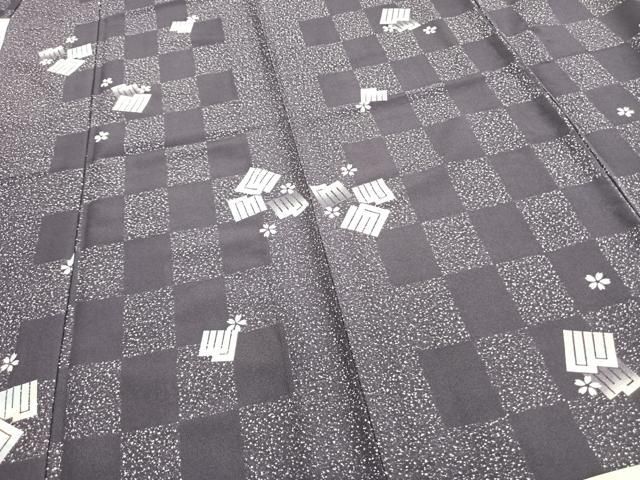 平和屋着物▽上質な小紋 単衣 舞桜文 正絹 逸品 DAAS0038az