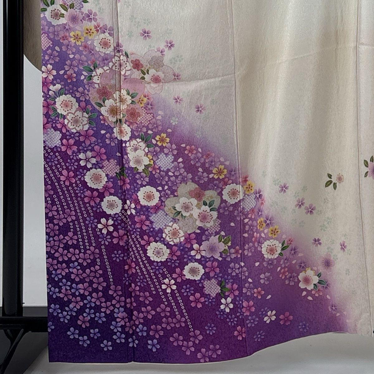 振袖 身丈162cm 裄丈69.5cm L 袷 桜 金彩 銀通し クリーム 正絹