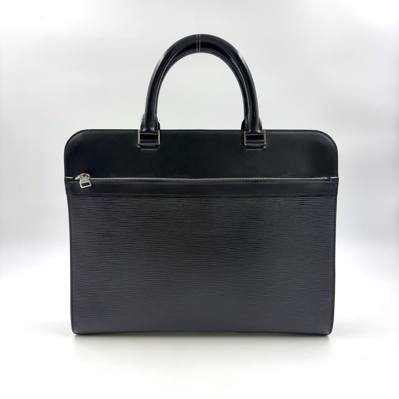 LOUIS VUITTON バサーノMM 2WAY レザー ブラック ビジネスバッグ シルバー M54032