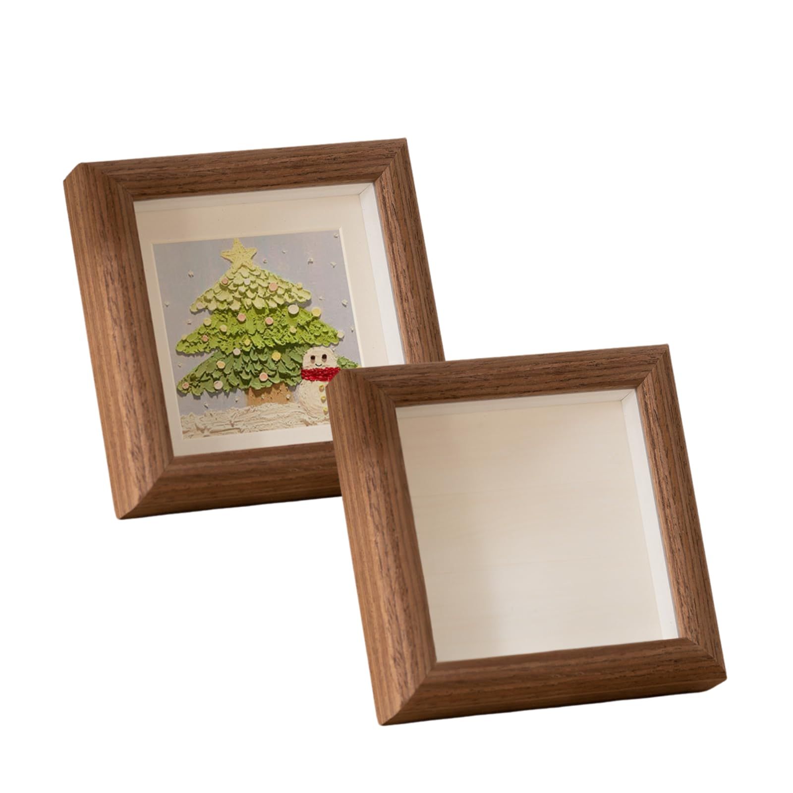 Akaaka 木製フォトフレーム チェキサイズ対応 ましかくスタンド 写真