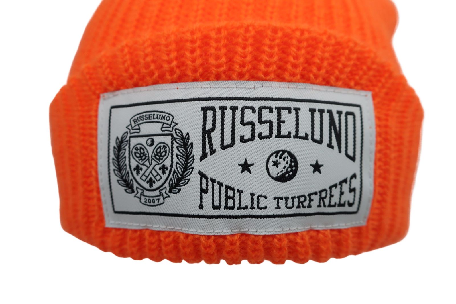 美品】RUSSELUNO(ラッセルノ) ニット帽 オレンジ メンズ フリーサイズ 