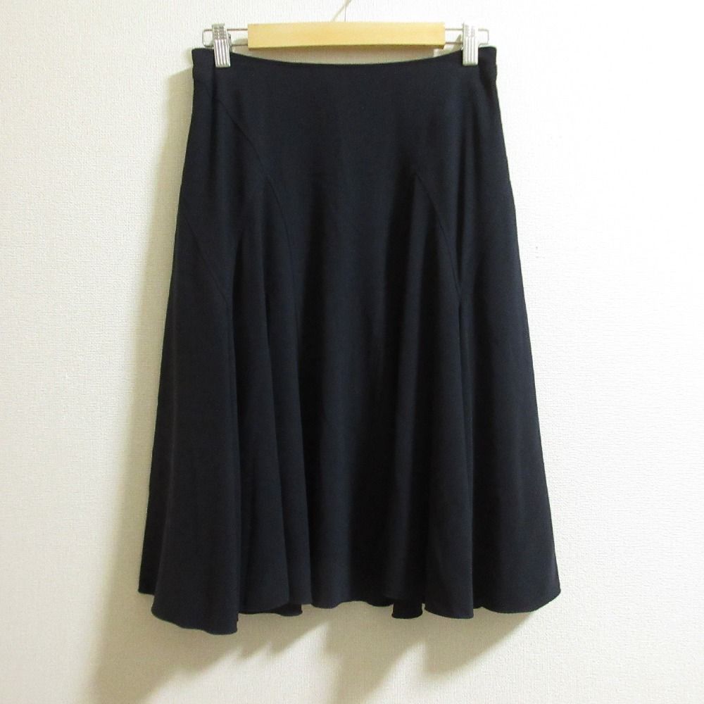 FOXEY NEW YORK フォクシーニューヨーク Asymmetrical Godet Skirt スカート 35961 サイズ40 ネイビー レディース 古着