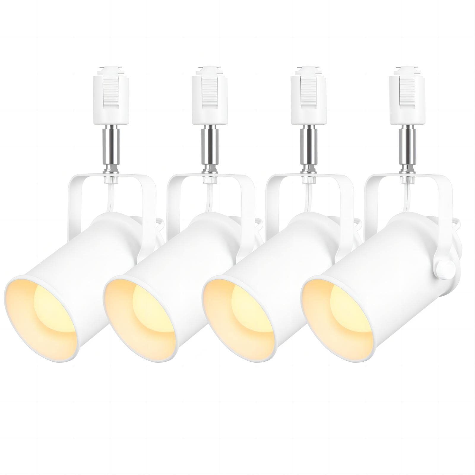 Color 白 E26_Size 器具*4＋電球色LED電球*4 Dotoy ダクトレール用 スポットライト 4個セット E26口金 白 ダクトレール LED電球 60W形相当 電球色 9W 800lm ライティングバー用照明器具 ledスポットライト 人気