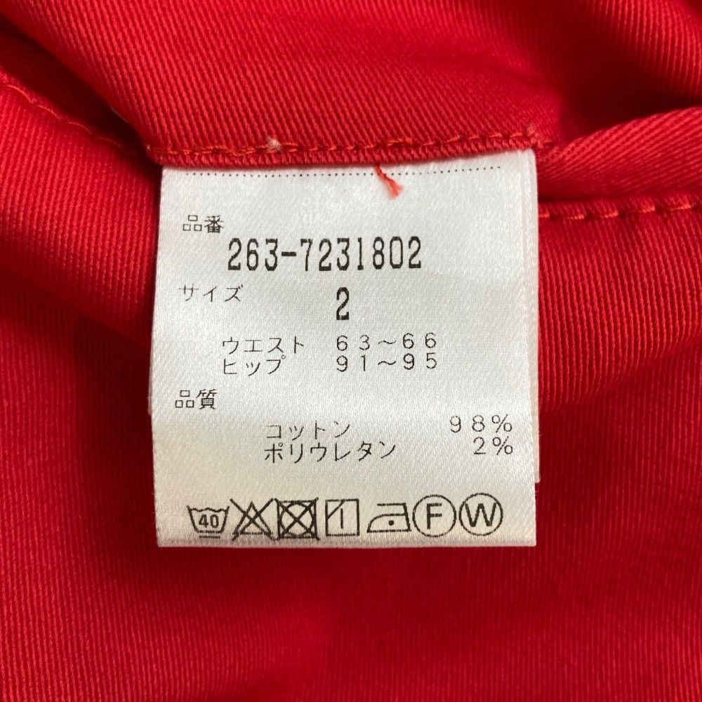 サイズ：2 JACK BUNNY ジャックバニー ストレッチパンツ レッド
