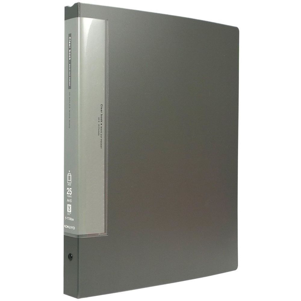 まとめ買い コクヨ クリヤーブック ウェーブカット 替紙式 A4縦 25ポケット ダークグレー ラ-T730DM 3冊セット