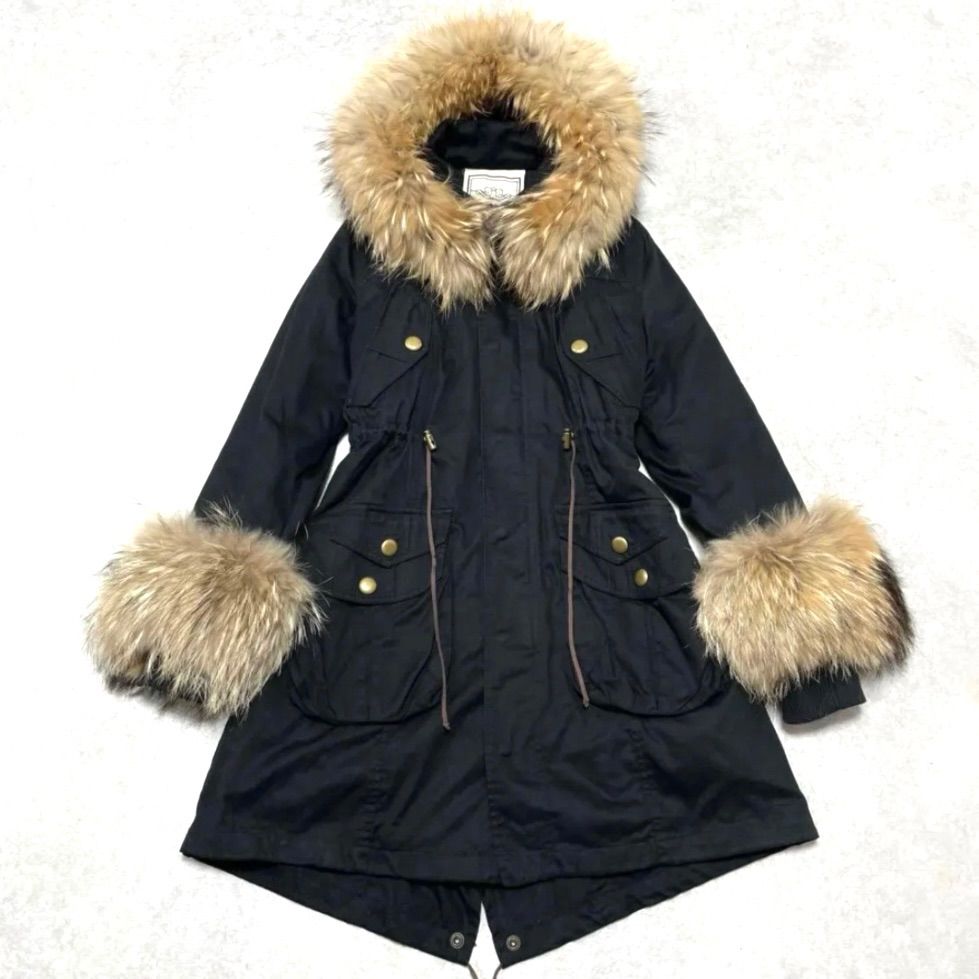 平成ギャル y2k リアルファー付き ミニタリーモッズコート フェアリー