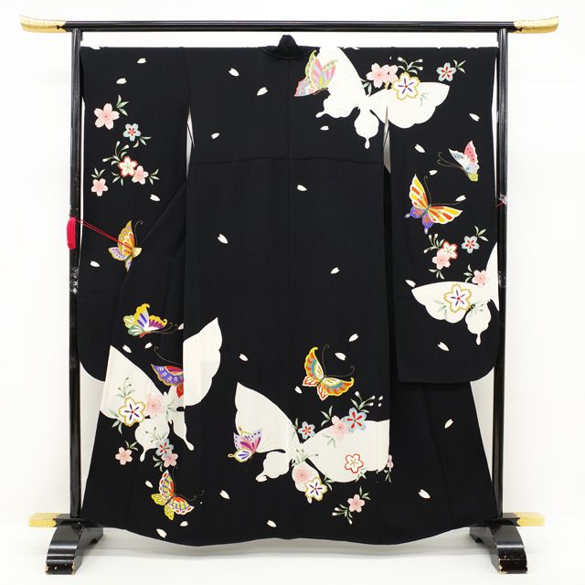 中古】 振袖 着物 リサイクル 岡重 縮緬 ちりめん 正絹 金彩加工