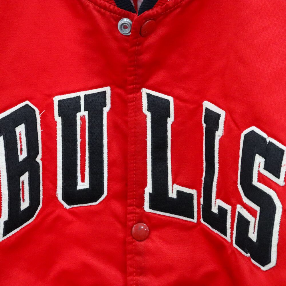 STARTER (スターター) 90s NBA CHICAGO BULLS Satin Varsity Jacket シカゴブルズ サテンジャケット スタジャン レッド