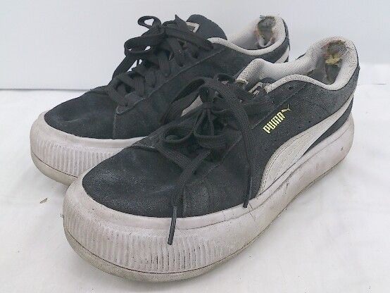 ◇ PUMA プーマSUEDE MAYU 380686-02 厚底 スニーカー シューズ サイズ23ｃｍ ブラック レディース E  【1305300001955】