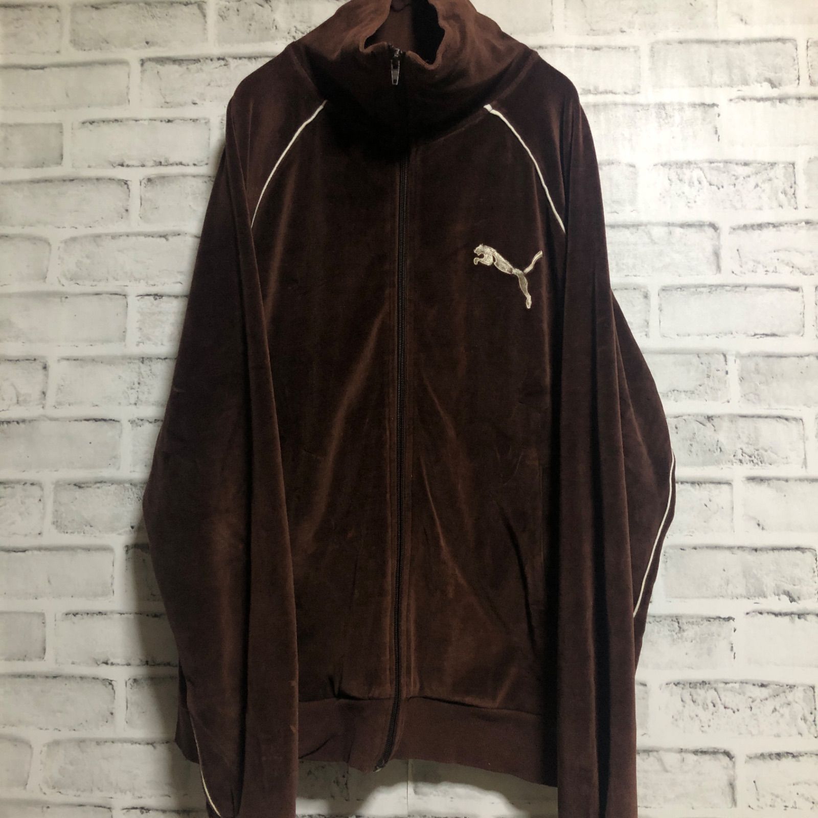 90s⭐️PUMA トラックジャケット/ジャージ M 刺繍ロゴ vintage