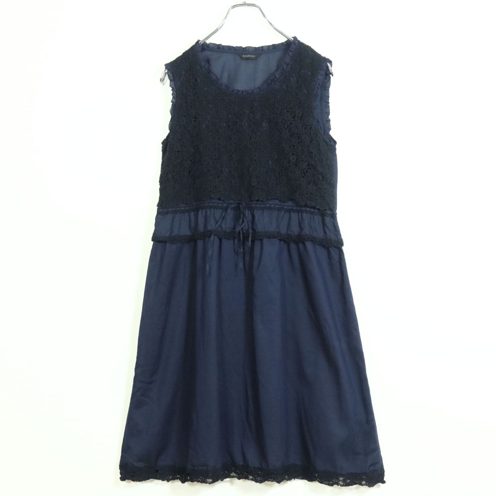 INGEBORG PINKHOUSE フリル リボン チュニック ウール S フリル