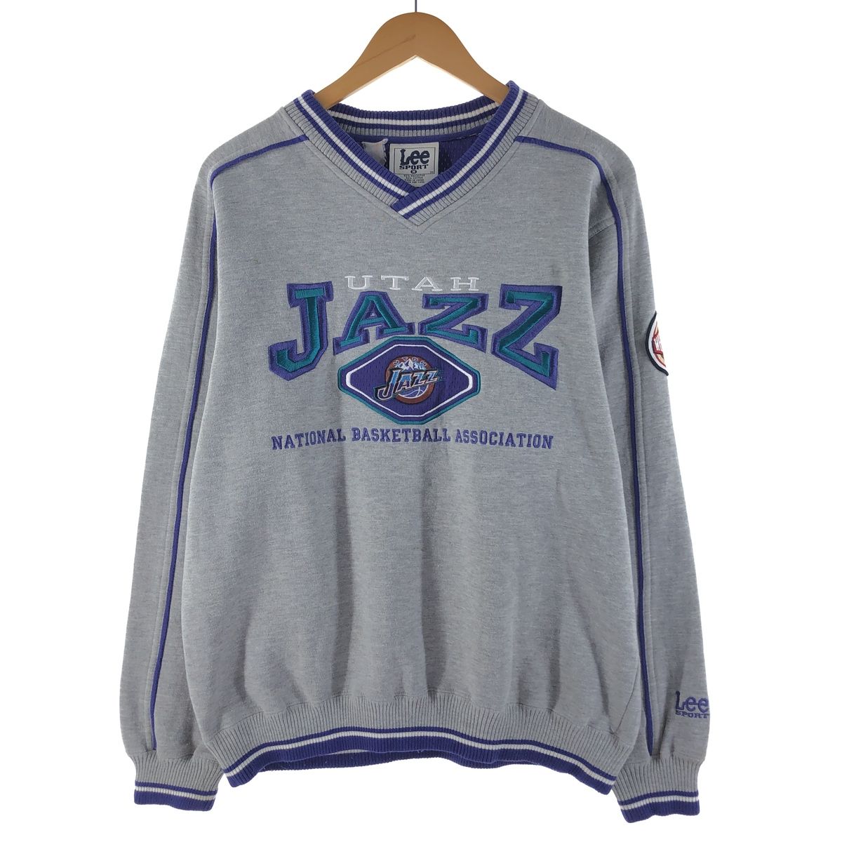 古着 リー Lee SPORT NBA UTAH JAZZ ユタジャズ Vネック ラインリブ 