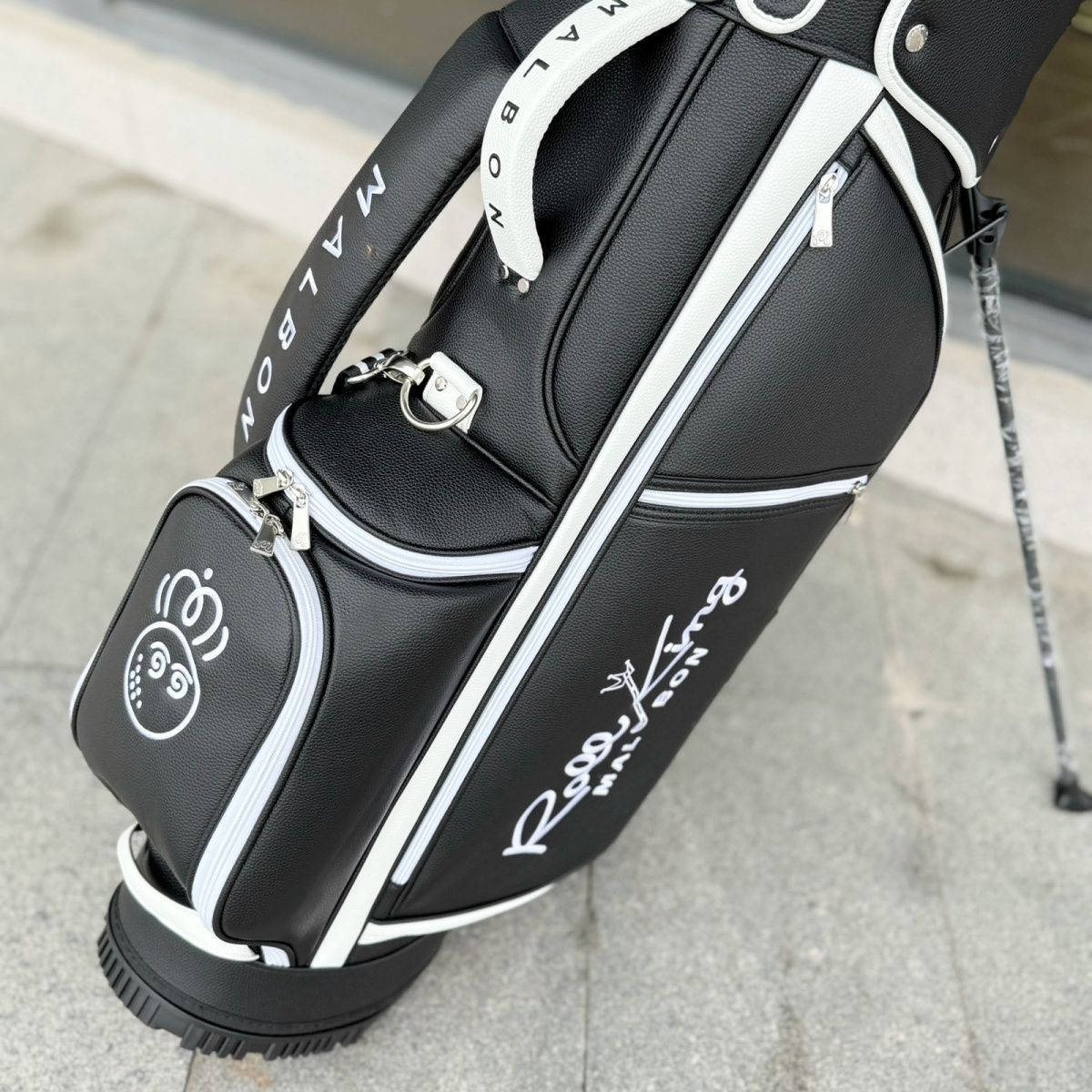 Malbon Golf ブラックキャディバッグ 即日発送】Malbon golf マルボン ゴルフ キャディバッグ