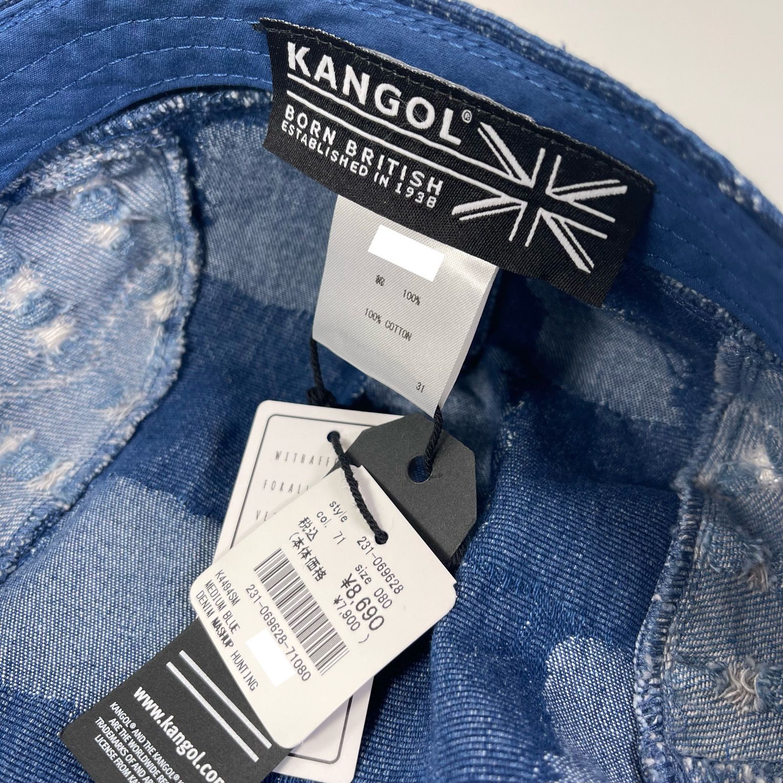 Newモデル⭐️ KANGOL ハンチング デニム パッチワーク コットン素材