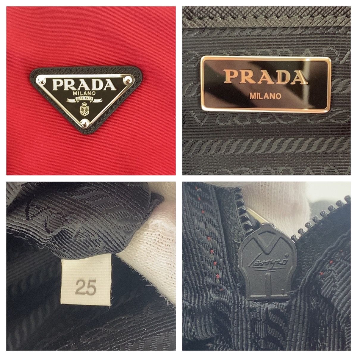 美品 PRADA プラダ ヴィンテージ テスート 三角ロゴプレート