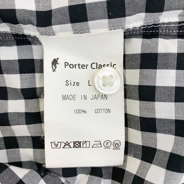 PORTER CLASSIC Kerouac ギンガムチェックシャツ PC-016-694 半袖 