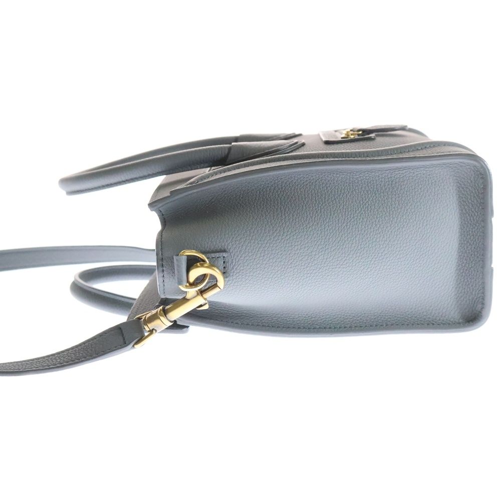 美品❣️セリーヌ ラゲージ ナノショッパー グレー 2WAYハンドバッグ レザー CELINE セリーヌ ラゲージ ナノショッパー グレー レザー