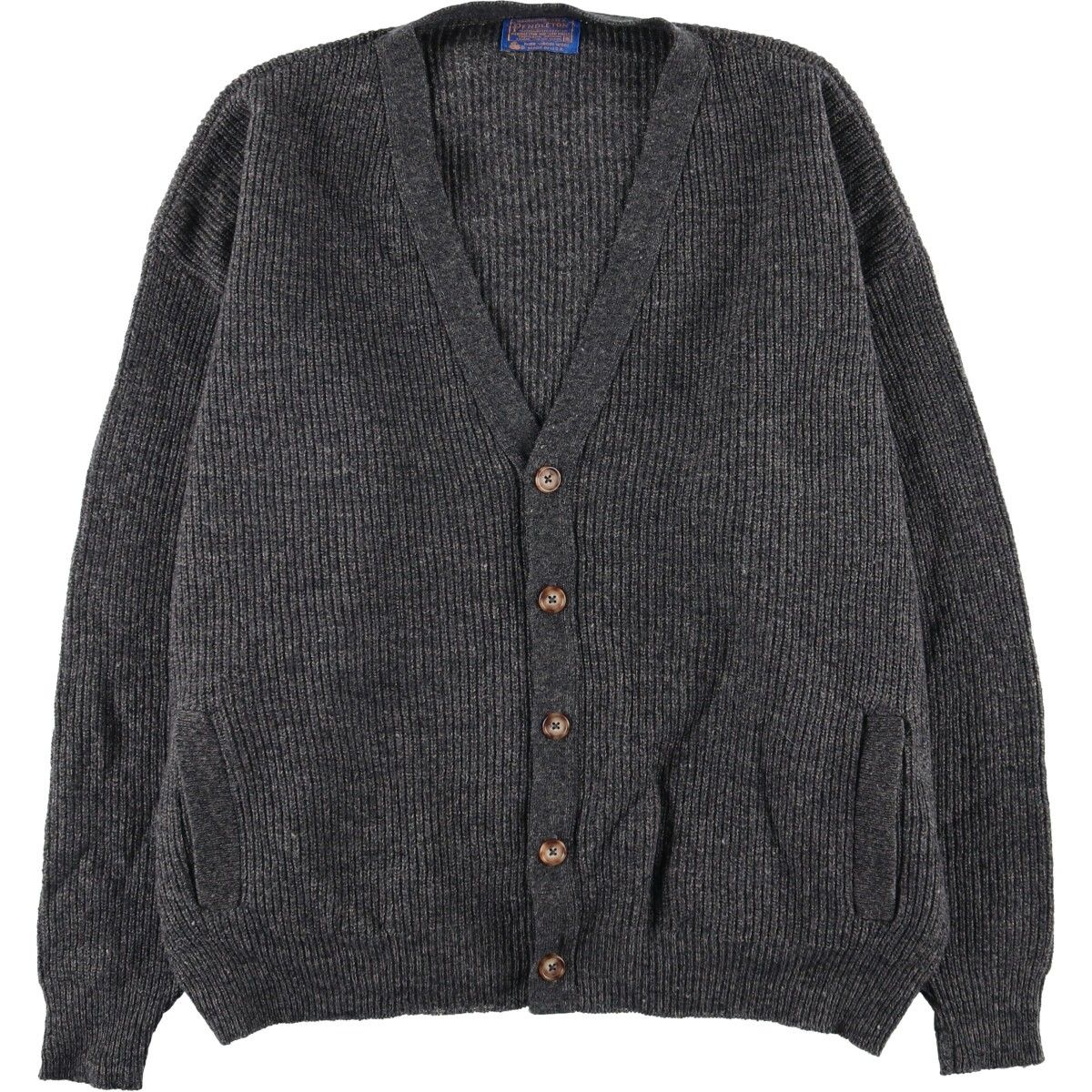 古着 70年代 ペンドルトン PENDLETON リブ編み ウールニットカーディガン メンズXL相当 ヴィンテージ|eaa582285