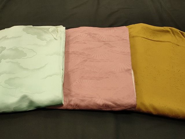 平和屋本店□色無地 まとめて 3点 鳥 風景 花柄 雲重ね