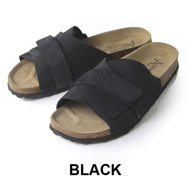 新品 サンダル メンズ レザー スペイン製 26 26.5 27 ブラック