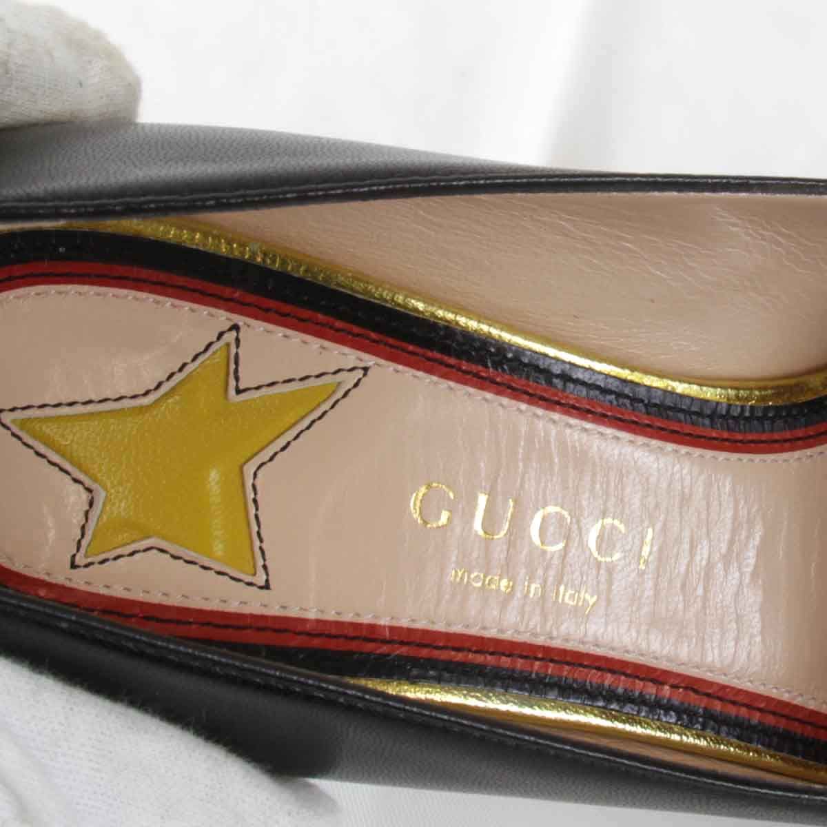 美品『USED』 グッチ シェリーラインパンプス 34 1/2 パンプス レザー