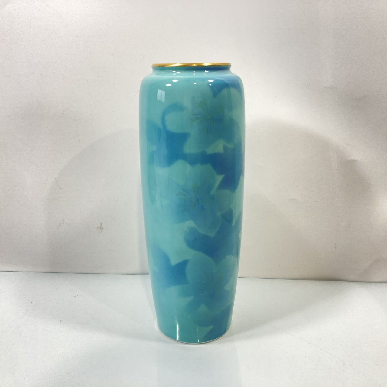 深川製磁 フカガワセイジ 花瓶 花びん ブルーフラワー