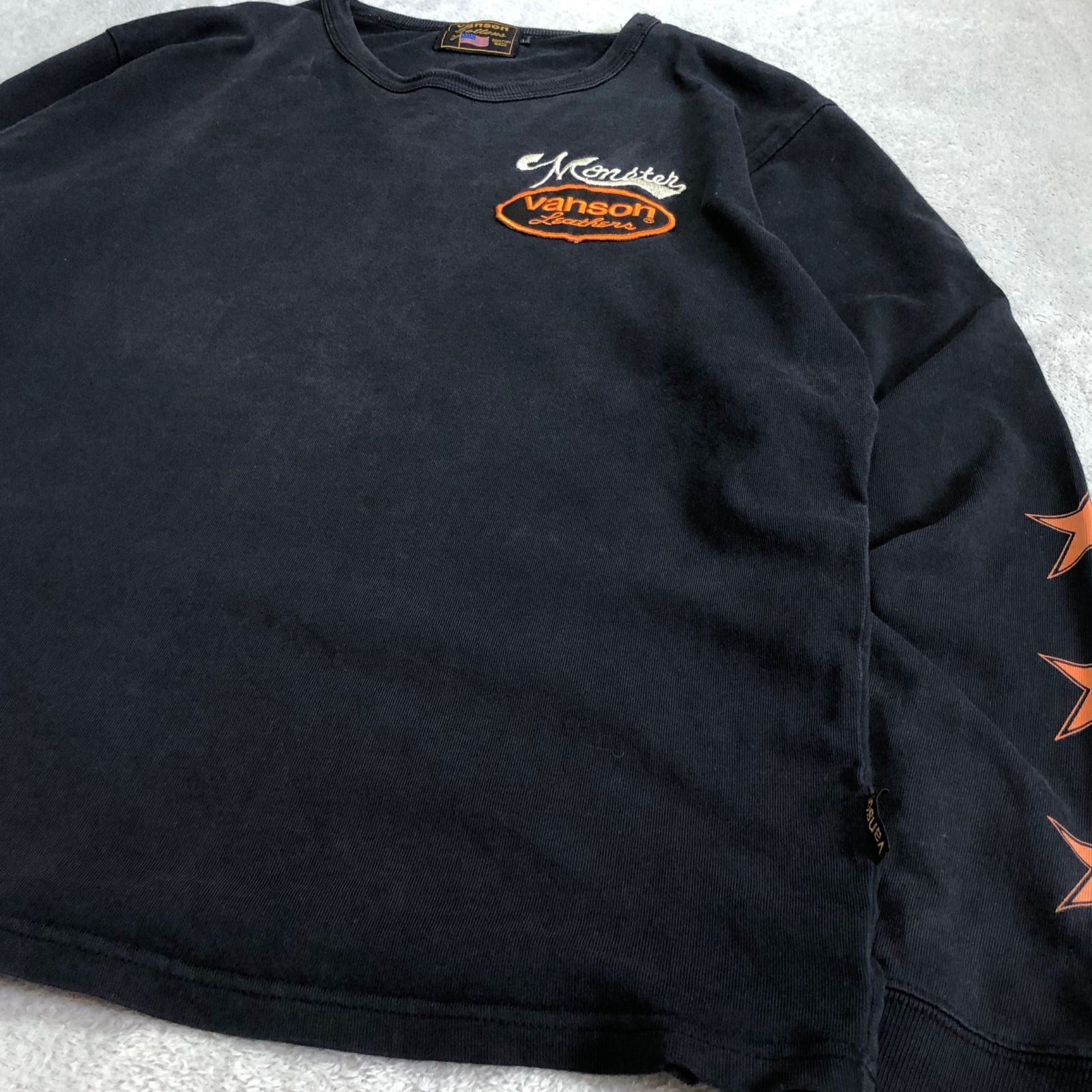 VANSON ロングスリーブTシャツ 長袖カットソー ロンT 刺繍 袖プリント 