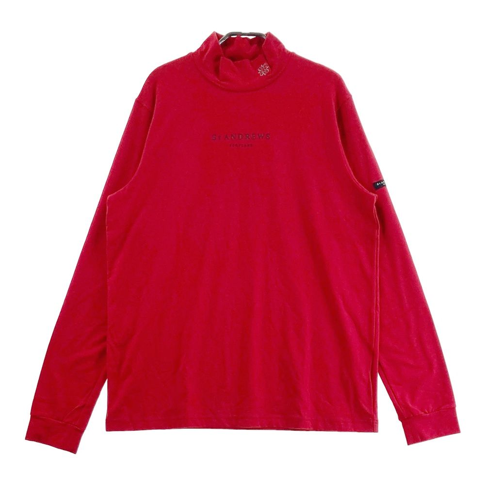 サイズ：LL ST ANDREWS セントアンドリュース 042-3266151/2024年モデル ハイネック 長袖Tシャツ  レッド系 [240101484225] ゴルフウェア メンズ ストスト サイズ：LL ST ANDREWS セントアンドリュース 042-3266151/2024