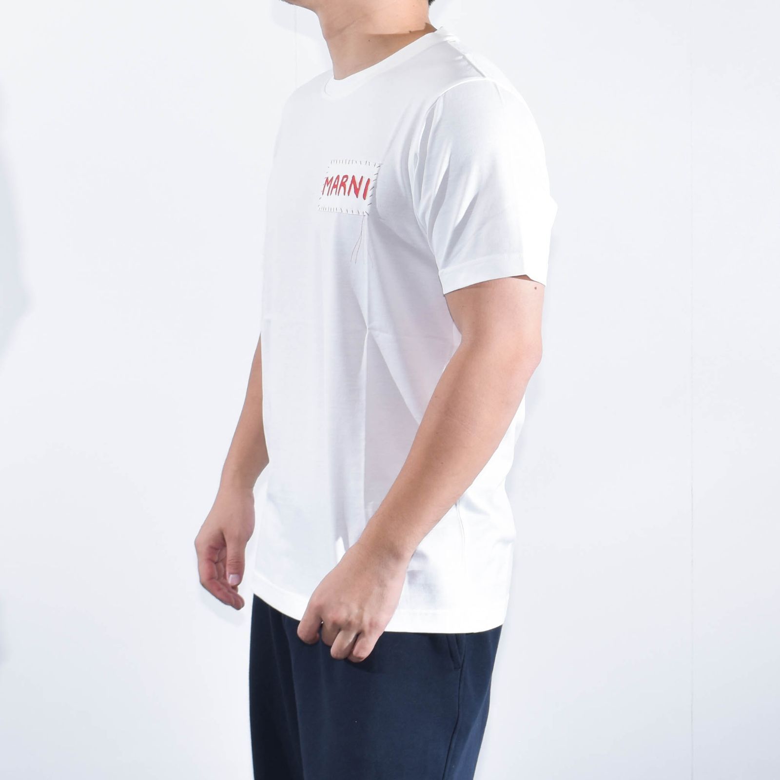 マルニ Tシャツ メンズ ネームタグ ロゴ 半袖 綿100％ オーガニック 