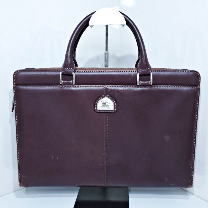 【希少】BURBERRY 本革 ブリーフケース ビジネス ノバチェック A4可 BURBERRY バーバリービジネスバッグ 本革 ノバチェック 入手困難⁄A4可