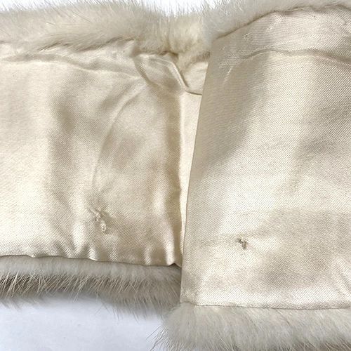 送料無料。 パールミンク ファーカフス ライトベージュ 薄茶色 毛皮 付け袖口 ブーツ間口 防寒 冬小物 アパレル レディース ネコポス配送