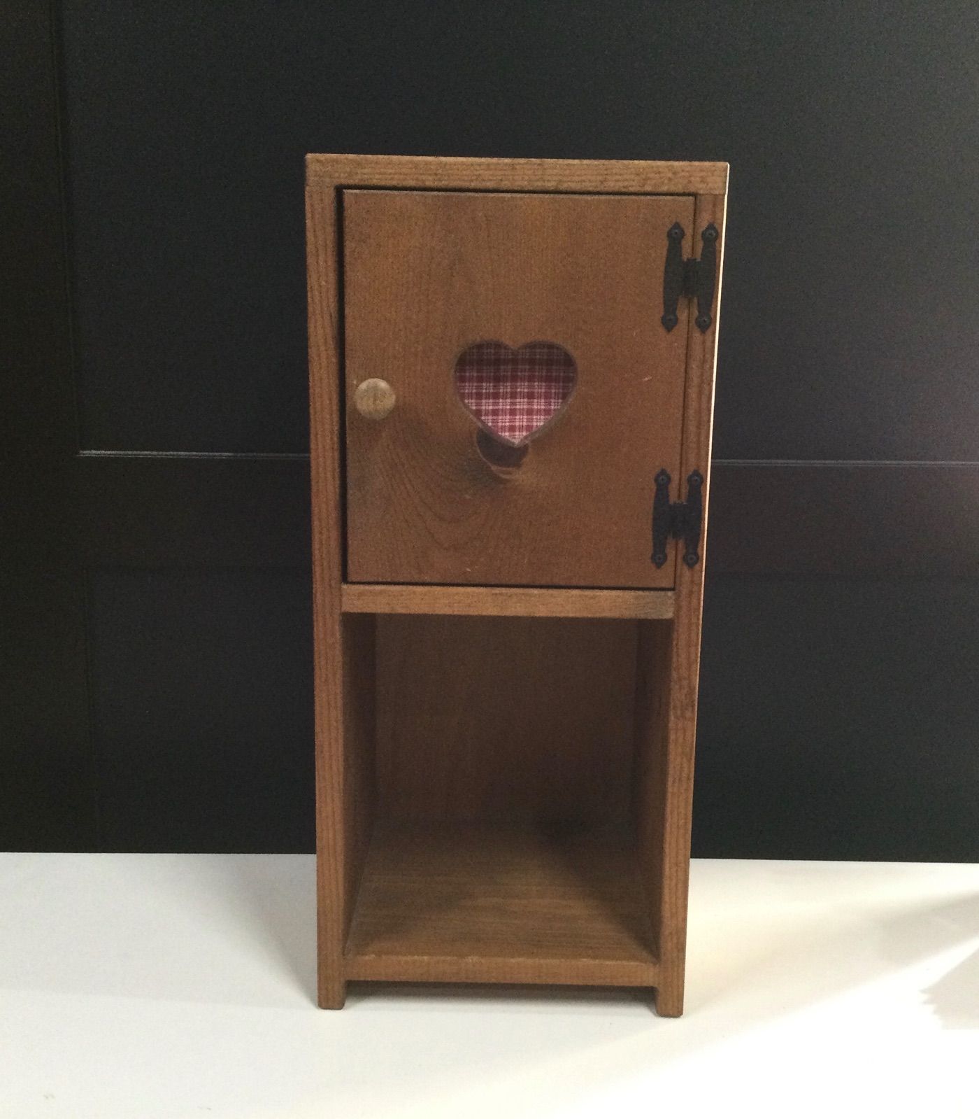 カントリー家具 木製ハート型 2段キャビネット アメリカンカントリー