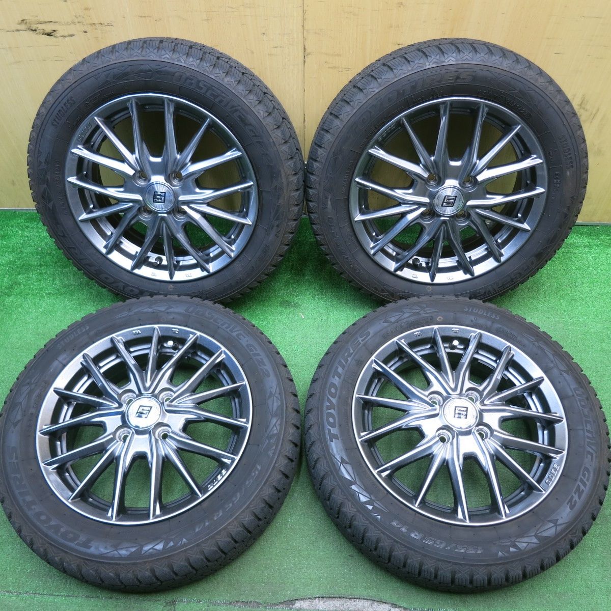 バリ溝 23年 9.5分 スタッドレス 155|65R14 トーヨー オブザーブ GIZ2 SEIN ザイン 14インチ PCD100|4H 5042705HAス
