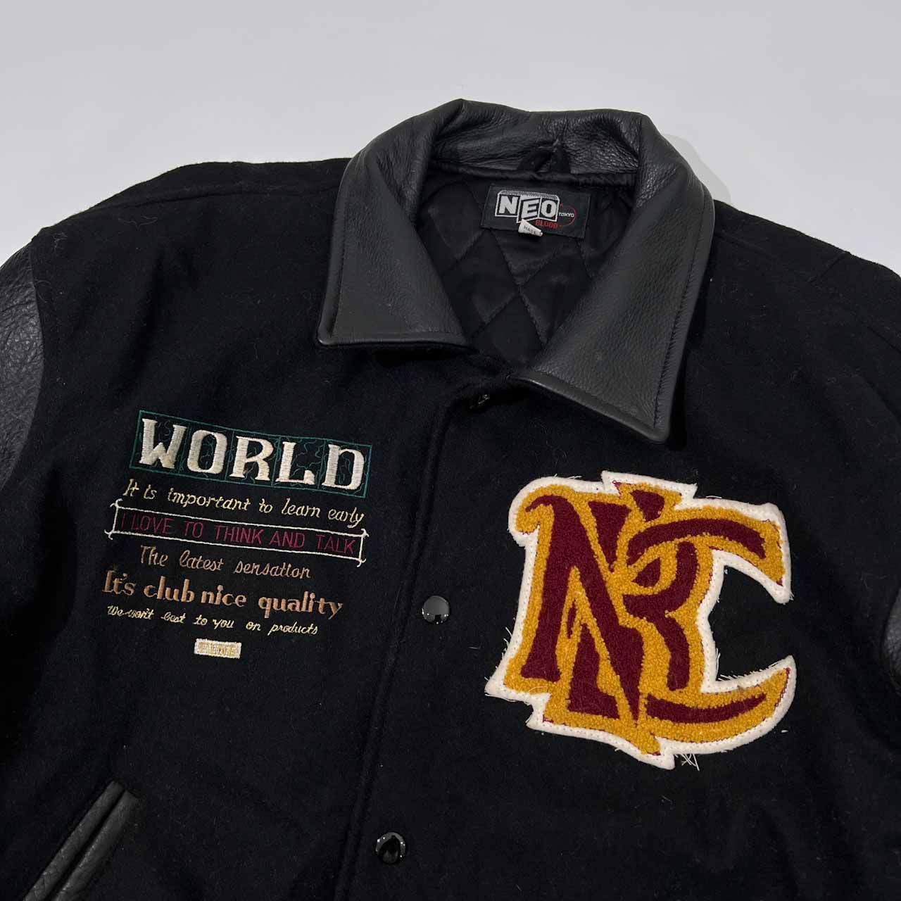 90s ビンテージ NEO BLOOD ネオブラッド 袖革 レザー スタジャン 
