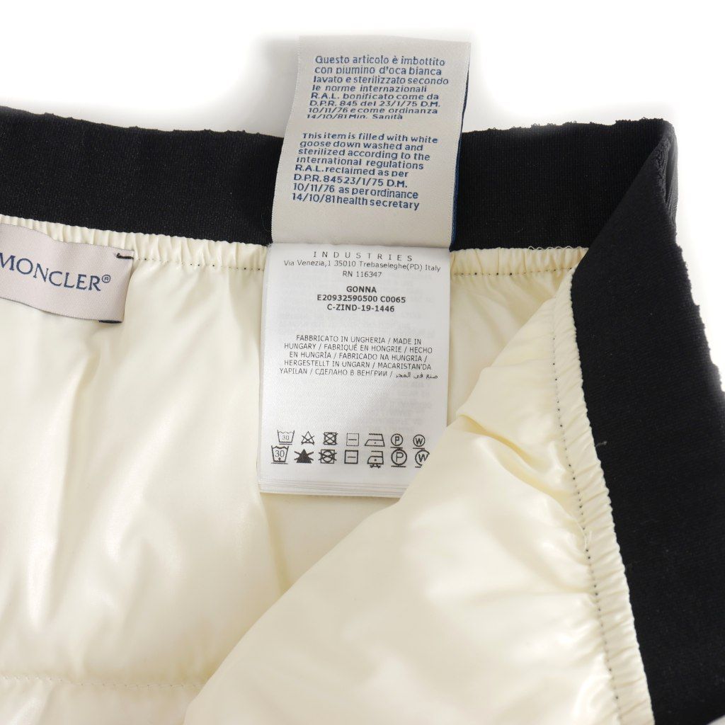 【値下げ交渉可】MONCLER ホワイト スカート 38 新品 モンクレール MONCLER GONNA ダウン ミニスカート 38 白 ホワイト