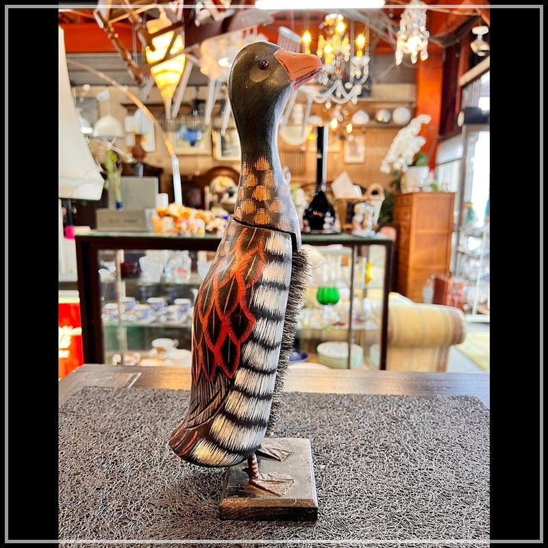 鴨 カモ 木製 置物 アンティーク インテリア デコイ オブジェ