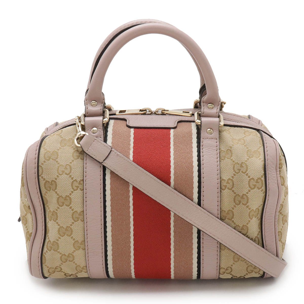 GUCCI グッチ GGキャンバス シェリーライン ハンドバッグ ミニボストン 
